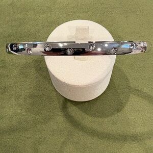 Silver Bangle with Crystal Accents